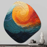 Teal Orange Op Art Rhythmic Illusion III - Asymmetric Metal Wall Art