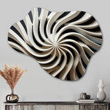 Black White Opt Art In I - Asymmetric Metal Wall Art