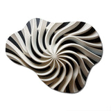 Black White Opt Art In I - Asymmetric Metal Wall Art