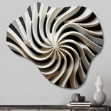 Black White Opt Art In I - Asymmetric Metal Wall Art