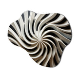 Black White Opt Art In I - Asymmetric Metal Wall Art