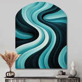 Turquoise Black Opt Art In - Asymmetric Metal Wall Art