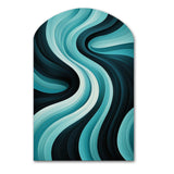 Turquoise Black Opt Art In - Asymmetric Metal Wall Art