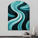 Turquoise Black Opt Art In - Asymmetric Metal Wall Art