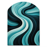 Turquoise Black Opt Art In - Asymmetric Metal Wall Art