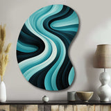 Turquoise Black Opt Art In - Asymmetric Metal Wall Art