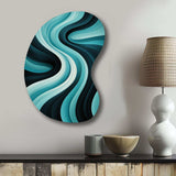 Turquoise Black Opt Art In - Asymmetric Metal Wall Art