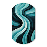 Turquoise Black Opt Art In - Asymmetric Metal Wall Art