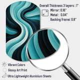 Turquoise Black Opt Art In - Asymmetric Metal Wall Art