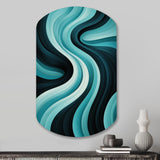 Turquoise Black Opt Art In - Asymmetric Metal Wall Art