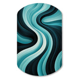 Turquoise Black Opt Art In - Asymmetric Metal Wall Art