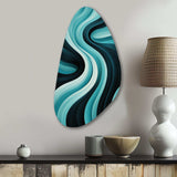 Turquoise Black Opt Art In - Asymmetric Metal Wall Art