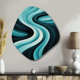 Turquoise Black Opt Art In - Asymmetric Metal Wall Art