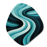 Turquoise Black Opt Art In - Asymmetric Metal Wall Art