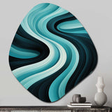 Turquoise Black Opt Art In - Asymmetric Metal Wall Art