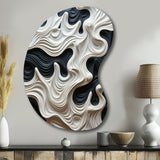 Black White Opt Art Rhythmic Pulses I - Asymmetric Metal Wall Art