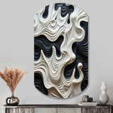 Black White Opt Art Rhythmic Pulses I - Asymmetric Metal Wall Art