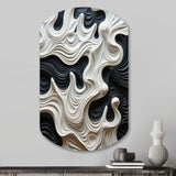 Black White Opt Art Rhythmic Pulses I - Asymmetric Metal Wall Art