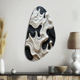 Black White Opt Art Rhythmic Pulses I - Asymmetric Metal Wall Art