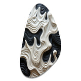 Black White Opt Art Rhythmic Pulses I - Asymmetric Metal Wall Art