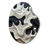 Black White Opt Art Rhythmic Pulses I - Asymmetric Metal Wall Art