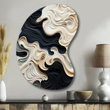 Black White Opt Art Rhythmic Pulses II - Asymmetric Metal Wall Art