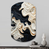 Black White Opt Art Rhythmic Pulses II - Asymmetric Metal Wall Art