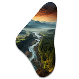 Oregon River Landscape III - Asymmetric Metal Wall Art