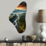 Oregon River Landscape III - Asymmetric Metal Wall Art