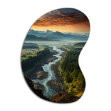 Oregon River Landscape III - Asymmetric Metal Wall Art