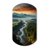 Oregon River Landscape III - Asymmetric Metal Wall Art