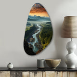 Oregon River Landscape III - Asymmetric Metal Wall Art