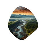 Oregon River Landscape III - Asymmetric Metal Wall Art