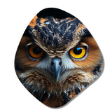 Browm Owl Animal Portrait II - Asymmetric Metal Wall Art