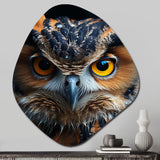 Browm Owl Animal Portrait II - Asymmetric Metal Wall Art