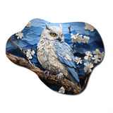 Blue Owl Nights Watch Pastoral - Asymmetric Metal Wall Art