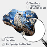 Blue Owl Nights Watch Pastoral - Asymmetric Metal Wall Art