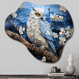 Blue Owl Nights Watch Pastoral - Asymmetric Metal Wall Art