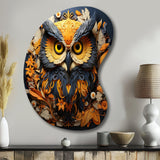 Yellow Owl Wise Owl Papercut - Asymmetric Metal Wall Art