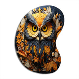 Yellow Owl Wise Owl Papercut - Asymmetric Metal Wall Art