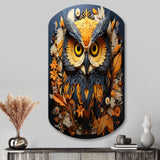 Yellow Owl Wise Owl Papercut - Asymmetric Metal Wall Art