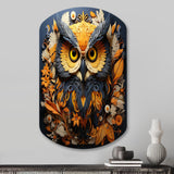 Yellow Owl Wise Owl Papercut - Asymmetric Metal Wall Art