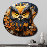 Yellow Owl Wise Owl Papercut - Asymmetric Metal Wall Art