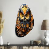 Yellow Owl Wise Owl Papercut - Asymmetric Metal Wall Art