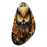 Yellow Owl Wise Owl Papercut - Asymmetric Metal Wall Art