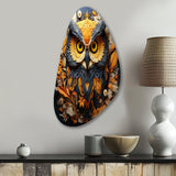 Yellow Owl Wise Owl Papercut - Asymmetric Metal Wall Art