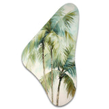 Green Minimalims Palm Trees I - Asymmetric Metal Wall Art