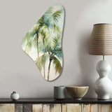 Green Minimalims Palm Trees I - Asymmetric Metal Wall Art