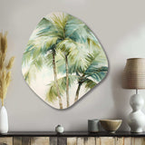 Green Minimalims Palm Trees I - Asymmetric Metal Wall Art