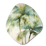 Green Minimalims Palm Trees I - Asymmetric Metal Wall Art